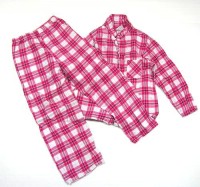 Růžovo-bílé kostkované pyžamo