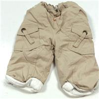 Béžové šusťákové zateplené kalhoty zn. Mamas&Papas