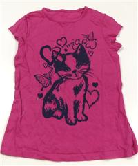 Růžové tričko s kočičkou zn.Cherokee
