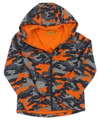 Šedo-oranžová army softshellová bunda s kapucí zn. Mountain Warehouse