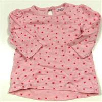 Růžové melírové triko s hvězdičkama zn. F&F