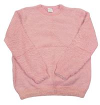 Neonově růžový chlupatý svetr zn. F&F