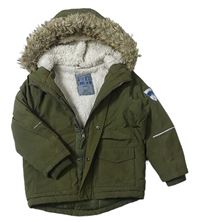 Khaki šusťáková zimní bunda s kapucí zn. F&F