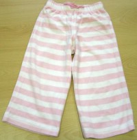 Růžovo-bílé sametové kalhoty zn. Junior