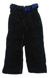 Černé manšestrové kalhoty s páskem zn. Cherokee