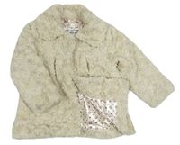 Béžový kožešinový podšitý kabát zn. M&Co.