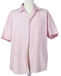 Pánská růžovo-bílá proužkovaná košile zn. M&S