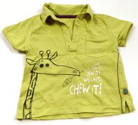 Zelené polo tričko s žirafou zn. Mothercare