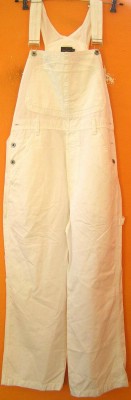 Dámské bílé plátěné laclové kalhoty