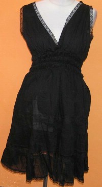 Dámské černé plátěné šaty s krajkou zn. E-vie
