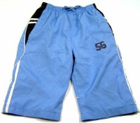 Modré 3/4 šusťákové kalhoty s číslem zn. REBEL