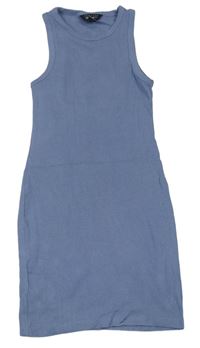 Modré žebrované šaty zn. New Look