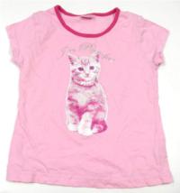 Růžové tričko s kočičkou 
