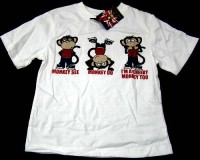 Outlet - Bílé tričko s opičkami