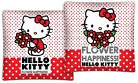 Outlet - Bílo-červený puntíkovaný povlak na polštářek s Hello Kitty zn. Sanrio