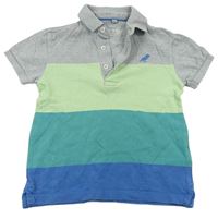 Šedo-zekeno-modré polo tričko zn. M&S