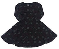 Černé srdíčkované bavlněné šaty zn. F&F