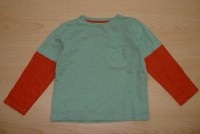 Zeleno-oranžové triko s kapsou zn. Mothercare