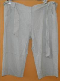 Dámské béžové lněné 3/4 kalhoty s páskem zn. Dorothy Perkins 