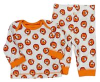 Bílo-oranžové pyžamo se lvy zn. Mothercare
