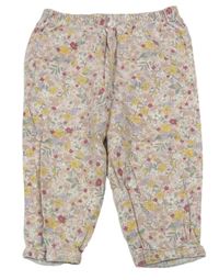 Světlůerůžové květované pyžamové kalhoty zn. Nutmeg