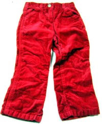 Červené sametovo/riflové kalhoty