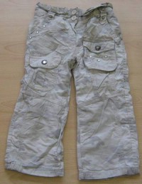 Šedé army plátěné oteplené kalhoty s flitry zn. Next