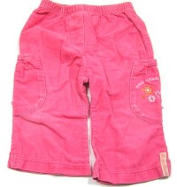Růžové manžestrové kalhoty s kapsami zn. Mothercare