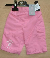 Outlet - Růžové šusťákové kalhoty s podšívkou a holčičkou