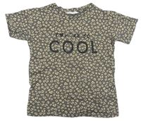 Šedo-béžové vzorované tričko s nápisem zn. H&M