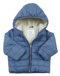 Modrá šusťáková zimní bunda s kapucí zn. F&F