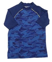 Modro-tmavomodré vzorované UV tričko zn. M&S