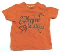 Oranžové tričko s tygrem zn. TU