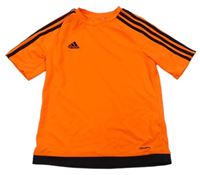 Křiklavě oranžovo-černé funkční sportovní tričko zn. Adidas