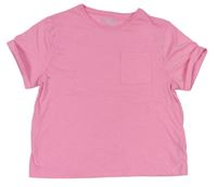 Neonově růžové crop tričko s kapsami zn. F&F