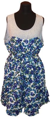 Dámské modro-bílé květované plátěné šaty zn. Dorothy Perkins