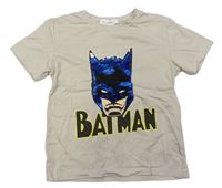 Béžové tričko s Batmanem z flitrů zn. H&M
