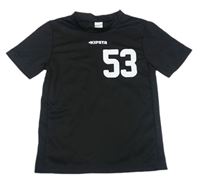Černé funkční sportovní tričko s číslem a logem zn. KIPSTA