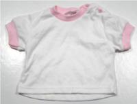 Bílo-růžové tričko 