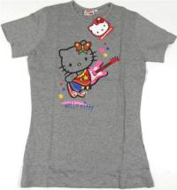 Outlet - Šedé tričko s Kitty vel. 176/182