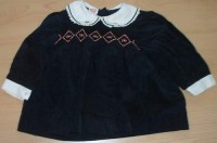 Tmavomodré manžestrové šatičky s výšivkou a límečkem zn.St. Bernard
