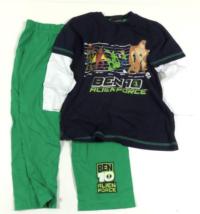 Tmavomodro-bílo-zelené pyžamo s Ben10 zn. Next