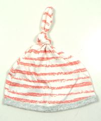 Bílo-růžová pruhovaná bavlněná čepice zn. Mothercare