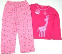 Outlet - Růžové pyžámko se žirafou a srdíčky zn. Millie
