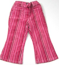 Růžové proužkované sametovo/riflové kalhoty zn. Next