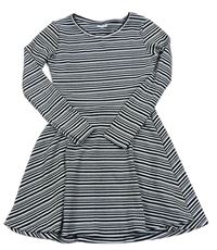 Černo-bílé pruhované žebrované šaty zn. F&F