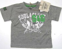 Outlet - Šedé tričko s nápisem zn. Soul&Glory
