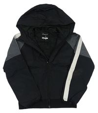 Černo-šedá šusťáková sportovní bunda s kapucí zn. Nike