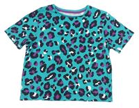 Tyrkysové tričko s leopardím vzorem zn. Tu