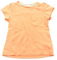 Neonově oranžové tričko s kapsou zn. Mothercare